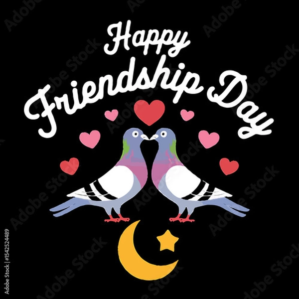 Obraz Friendship Day EPS Vector Typography Design for Creative Use