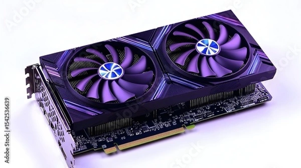 Fototapeta Dual-fan GPU, studio shot, white background, gaming