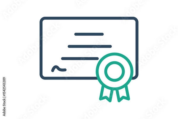 Obraz Certificate icon. line icon style. icon related to assessment. business elements vector illustration