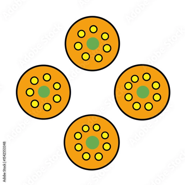 Obraz Microscopic Diatom Arrangements Forming Intricate Patterns
