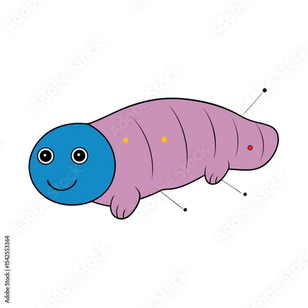 Obraz Microscopic Tardigrade Diagram with Scientific Labels