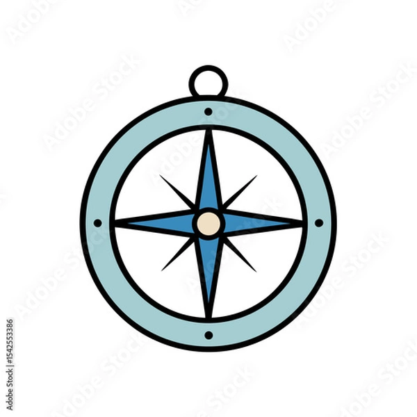 Obraz Minimalist Nautical Compass with Clean Lines