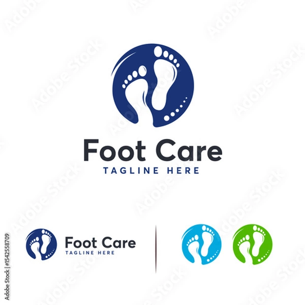 Fototapeta foot care business. The is simple, modern, and visually appealing, utilizing a range of colors.