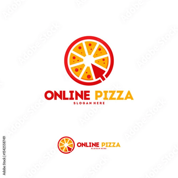 Fototapeta Colorful pizza  for an online ordering service.