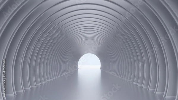 Obraz Bright White Tunnel with Light at the End Symbolizing Hope and Escape
