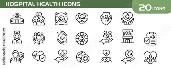 Fototapeta Hospital Health Icon Suitable for data icon and presentation infographic needs