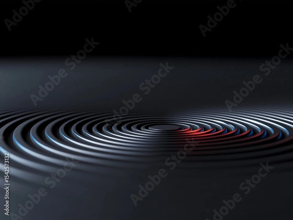 Fototapeta Abstract representation of sound waves in a dark setting with blue and red accents