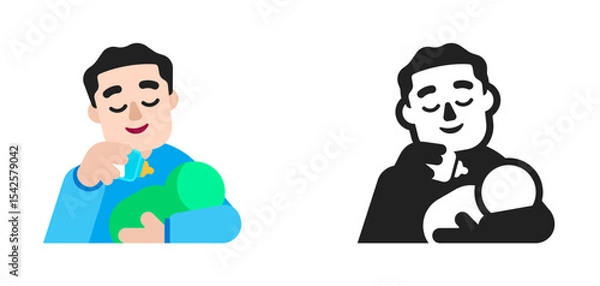 Obraz Parent Feeding Child Blue Light