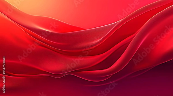 Fototapeta Fluid Red Waves: Abstract Artistic Design