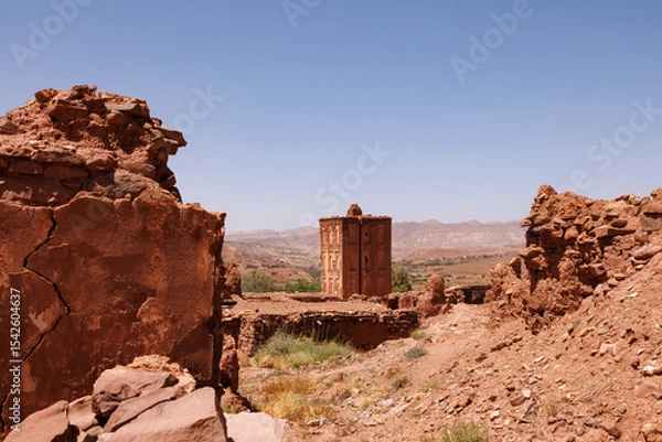 Fototapeta Scenic views of Telouet Kasbah near Marrakech, west Morocco