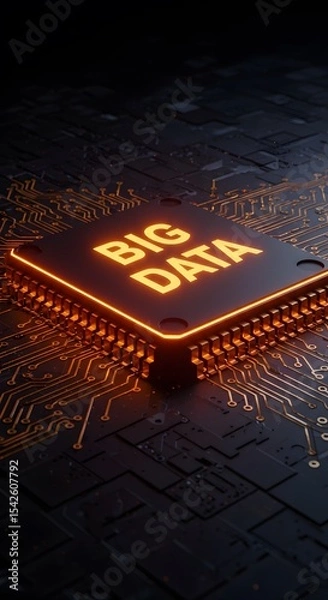 Fototapeta Big Data Managing Information at Scale Illustrated on a Processor. Generated AI