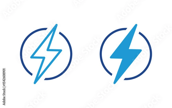 Fototapeta Lightning Power Icon vector