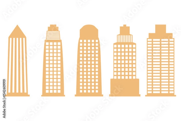 Fototapeta Skyscraper Building Icon Set Design