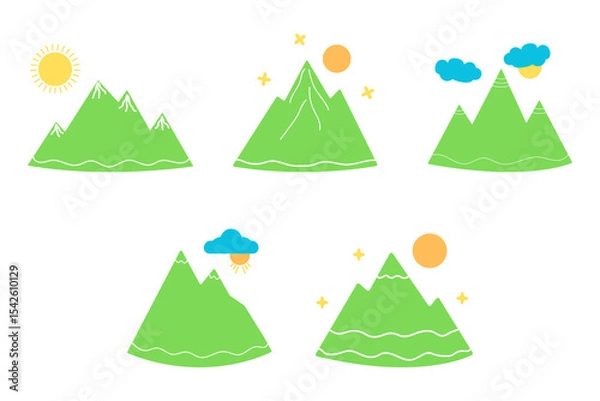 Fototapeta Mountain View Icon Set Design