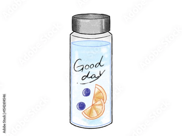 Obraz かわいいマイボトル（Goodday）クレヨン風