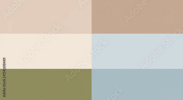 Fototapeta A clean layout using a 3x3 or 4x4 grid of soft color blocks—shades of latte, pearl, olive mist, and cloud blue. Designed for web UI, packaging, and digital backgrounds.