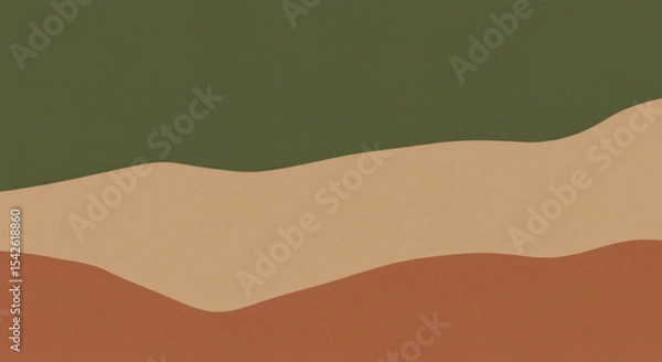 Fototapeta A modern, nature-inspired background with a seamless blend of earthy tones—moss green, warm sand, and muted terracotta. 