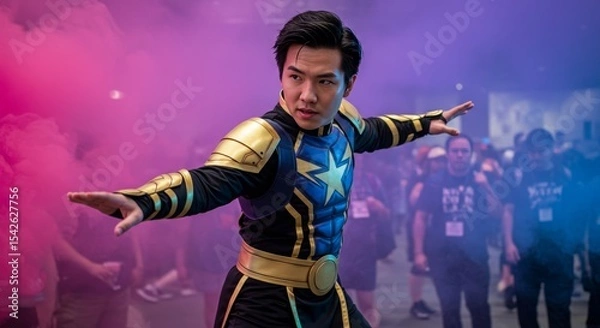 Obraz Comic Con International Cosplayer smoke background