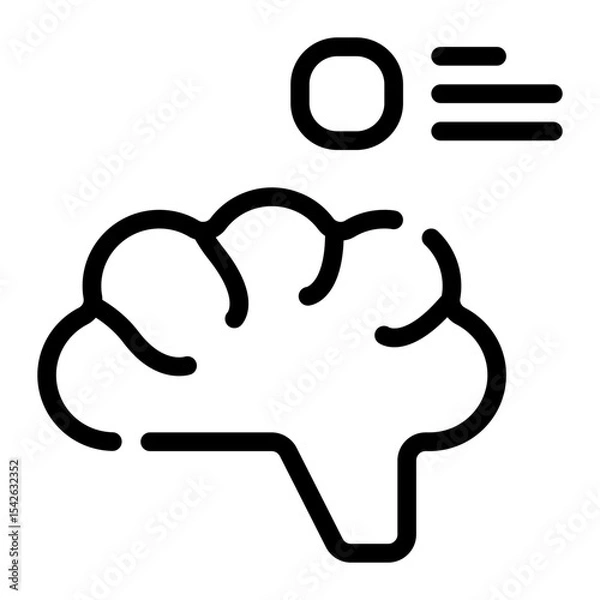 Obraz brain study line icon