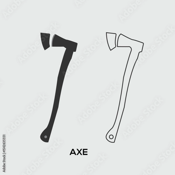 Obraz Foarest woodman Wood cutting axe 