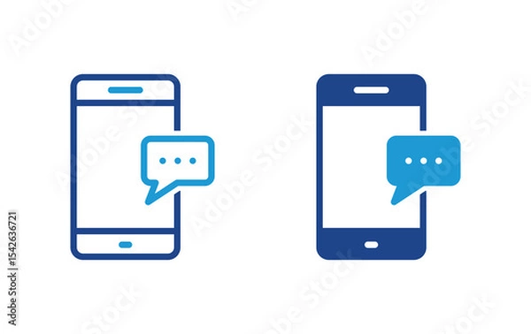 Obraz Chat on smartphone icon	