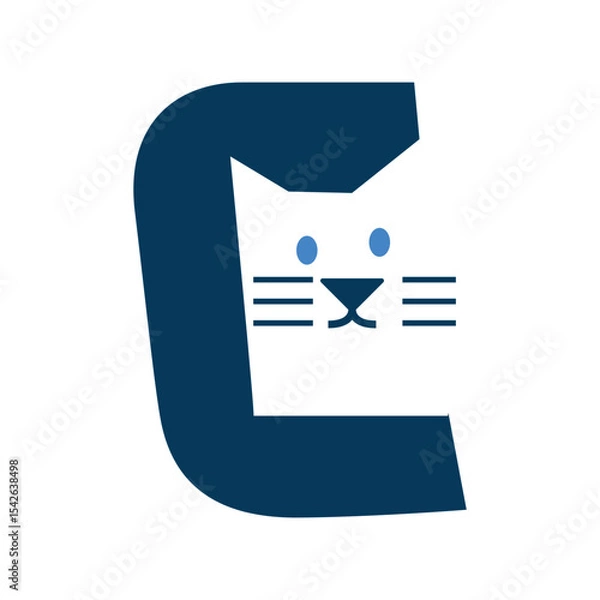 Fototapeta cat logo for variety food and shop for cat needs, logo design inspirations