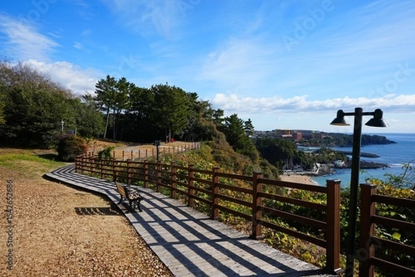 Obraz fine walkway in the seaside cliff