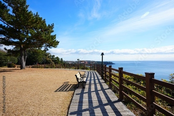 Obraz fine walkway in the seaside cliff