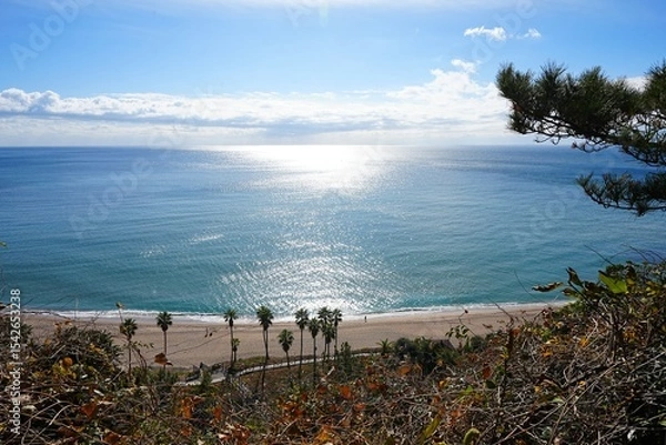 Obraz beautiful seascape with seaside walkway and sparkling sea