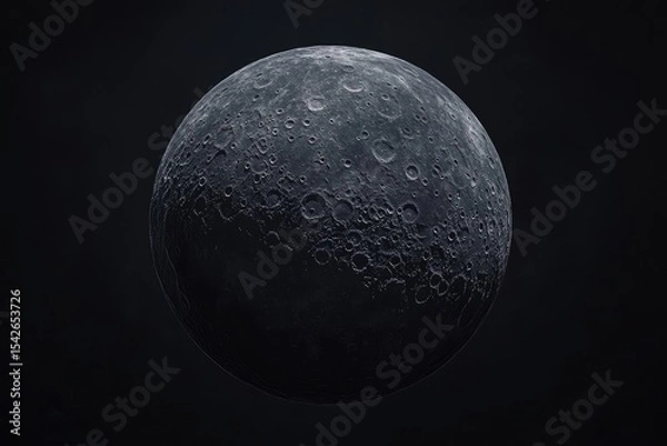 Fototapeta Detailed close-up of a gray moon