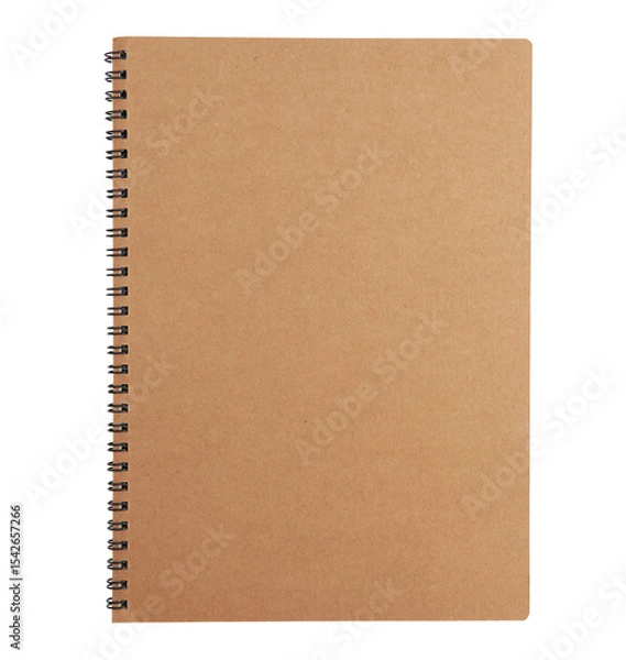 Obraz Kraft Ring Notebook Cover Isolated on White Background