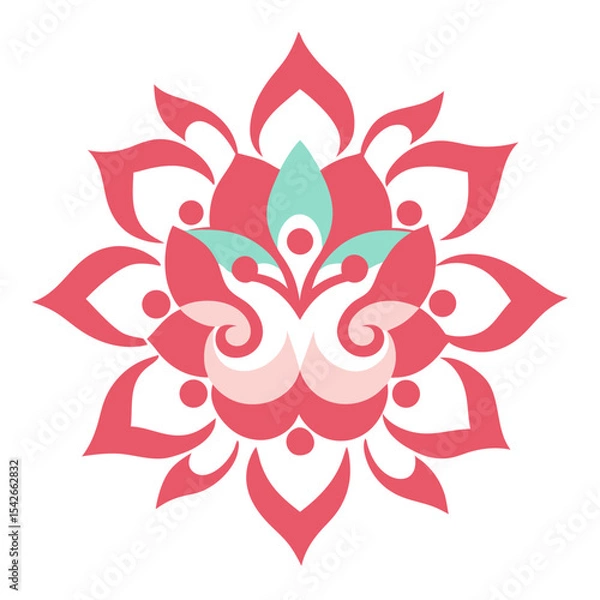 Fototapeta Minimalist Mandala with Blank Core and Fine Dotted Ornamentation