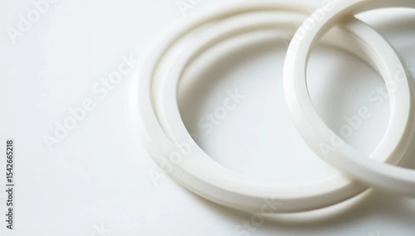 Obraz Close-up of overlapping white rings on a plain white background