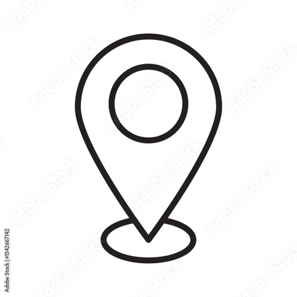 Obraz Location flat icon vector set, linear outline icon, minimal vector illustration for interface design