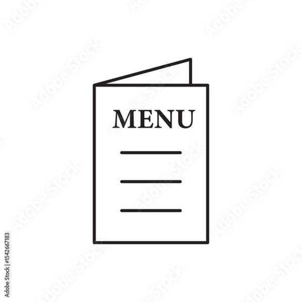 Obraz Menu flat icon vector set, linear outline icon, minimal vector illustration for interface design