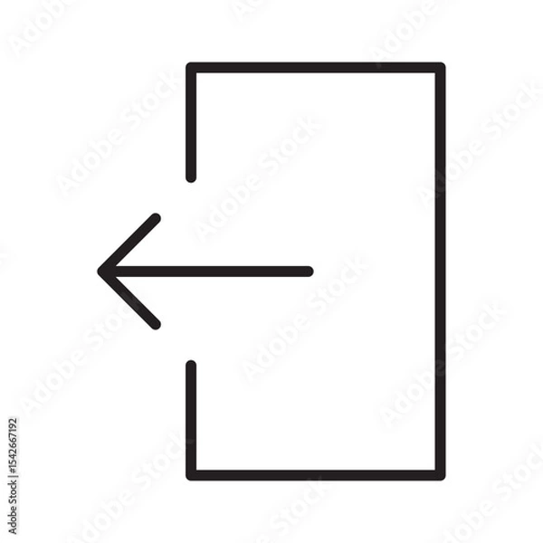 Obraz Logout flat icon vector set, linear outline icon, minimal vector illustration for interface design