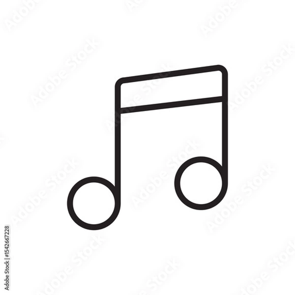 Obraz Music flat icon vector set, linear outline icon, minimal vector illustration for interface design