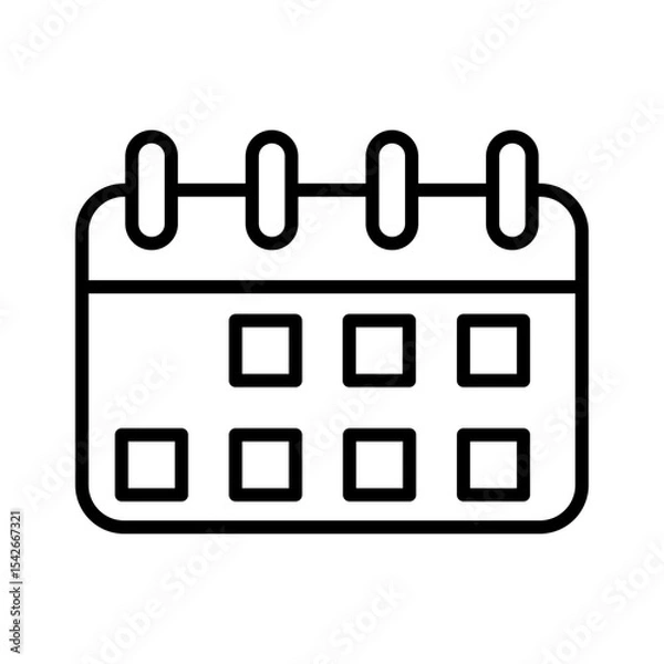 Obraz Calendar flat icon vector set, linear outline icon, minimal vector illustration for interface design