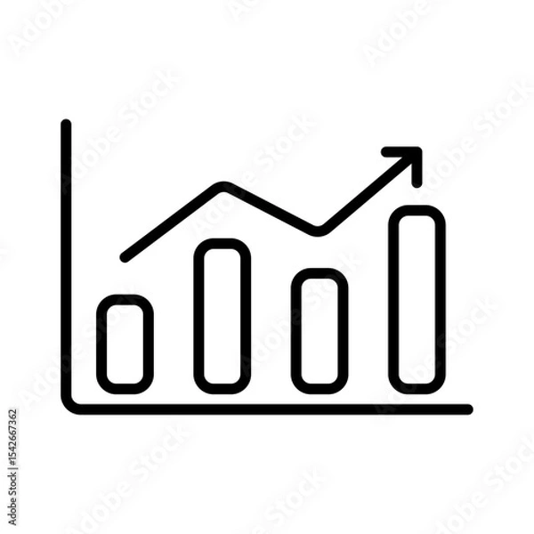 Obraz Chart flat icon vector set, linear outline icon, minimal vector illustration for interface design