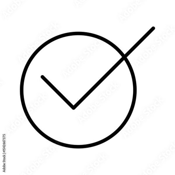 Obraz Checkmark flat icon vector set, linear outline icon, minimal vector illustration for interface design