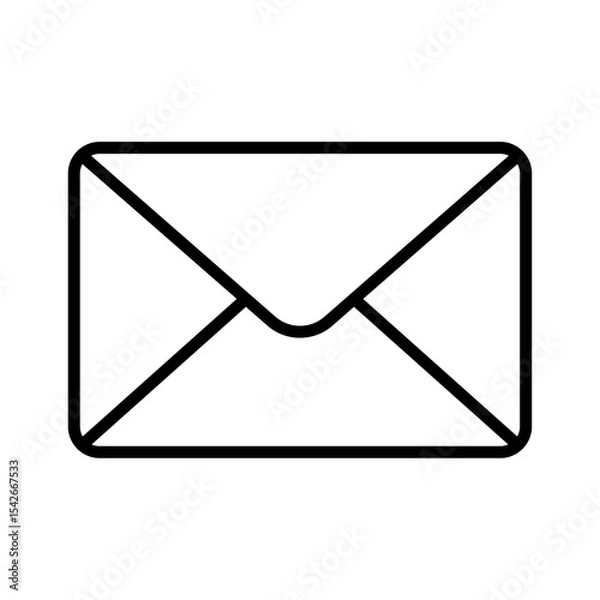 Obraz Email flat icon vector set, linear outline icon, minimal vector illustration for interface design