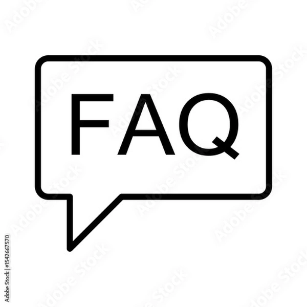 Obraz FAQ flat icon vector set, linear outline icon, minimal vector illustration for interface design