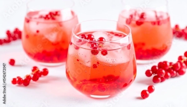 Fototapeta Freshly squeezed pomegranate and berry juice in a glass, a healthy and sweet red fruit drink