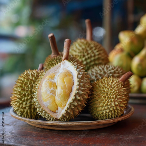 Obraz durian on white background