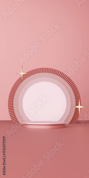 Fototapeta Elegant Platform Shines With Golden Starbursts. Vertical view