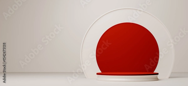 Fototapeta Elegant Presentation Stage Features Bold Geometry