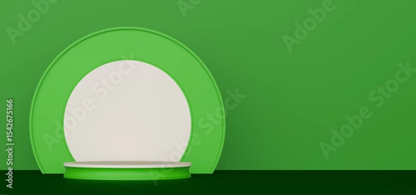Fototapeta Green Podium Displays Product Presentation