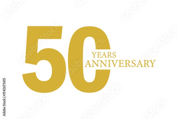 Fototapeta 50th Anniversary Celebration Logo – Elegant and luxury Vector Icons for Milestone Celebrations in  gold color.