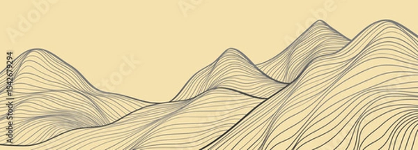 Obraz Mountain line arts illustration. Hand drawn style. Abstract mountain contemporary aesthetic backgrounds landscapes. use for print art, poster, cover, banner, template