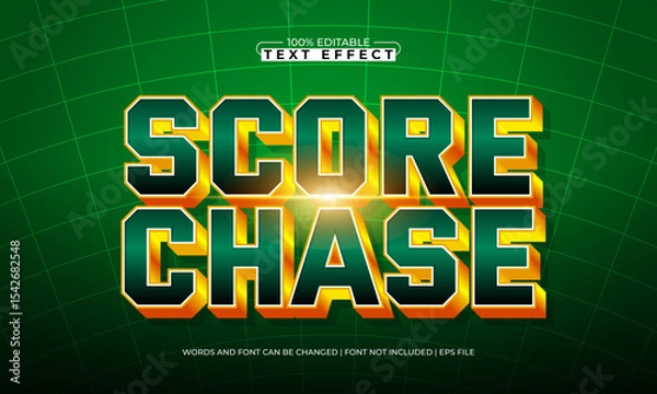 Fototapeta score chase editable text effect with a sport and team text style